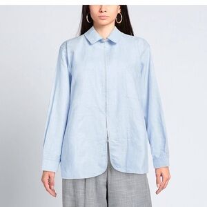 GOLDEN GOOSE LIGHT BLUE 100% COTTON WOMENS SHIRT BRAND NEW SZ SMALL ZIP CLOSURE